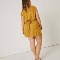 Curve Ditsy Print Woven Romper Plus Size Rompers + Jumpsuits -2020AVE