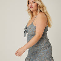 Curve Ditsy Summer Mini Dress Plus Size Dresses -2020AVE