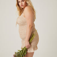 Curve Ditsy Summer Mini Dress Plus Size Dresses -2020AVE