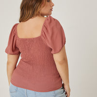Curve Double Ruched Chiffon Top Plus Size Tops -2020AVE