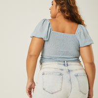 Curve Double Ruched Floral Top Plus Size Tops -2020AVE