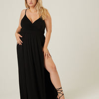 Curve Double Slit Tank Dress Plus Size Dresses -2020AVE