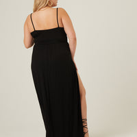Curve Double Slit Tank Dress Plus Size Dresses -2020AVE
