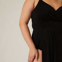 Curve Double Slit Tank Dress Plus Size Dresses -2020AVE