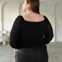 Curve Draped Chiffon Blouse Plus Size Tops -2020AVE