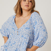 Curve Drapey Floral Top Plus Size Tops -2020AVE