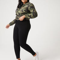 Curve Easy Does It Leggings Plus Size Bottoms Black 1XL -2020AVE