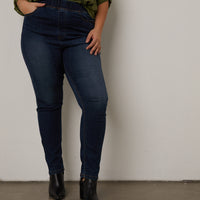Curve Elastic Waist Jeans Plus Size Bottoms -2020AVE