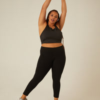 Curve Elastic Waist Leggings Plus Size Bottoms -2020AVE