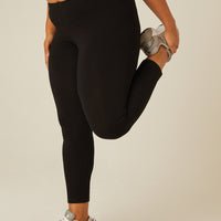 Curve Elastic Waist Leggings Plus Size Bottoms -2020AVE