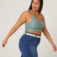 Curve Eve Lace Bralette Plus Size Intimates Teal XL -2020AVE