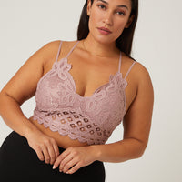 Curve Eve Lace Bralette Plus Size Intimates Mauve XL -2020AVE