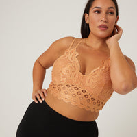 Curve Eve Lace Bralette Plus Size Intimates Orange XL -2020AVE