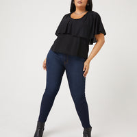 Curve Layered Ruffle Top Plus Size Tops -2020AVE