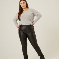 Curve Faux Leather Pants Plus Size Bottoms -2020AVE
