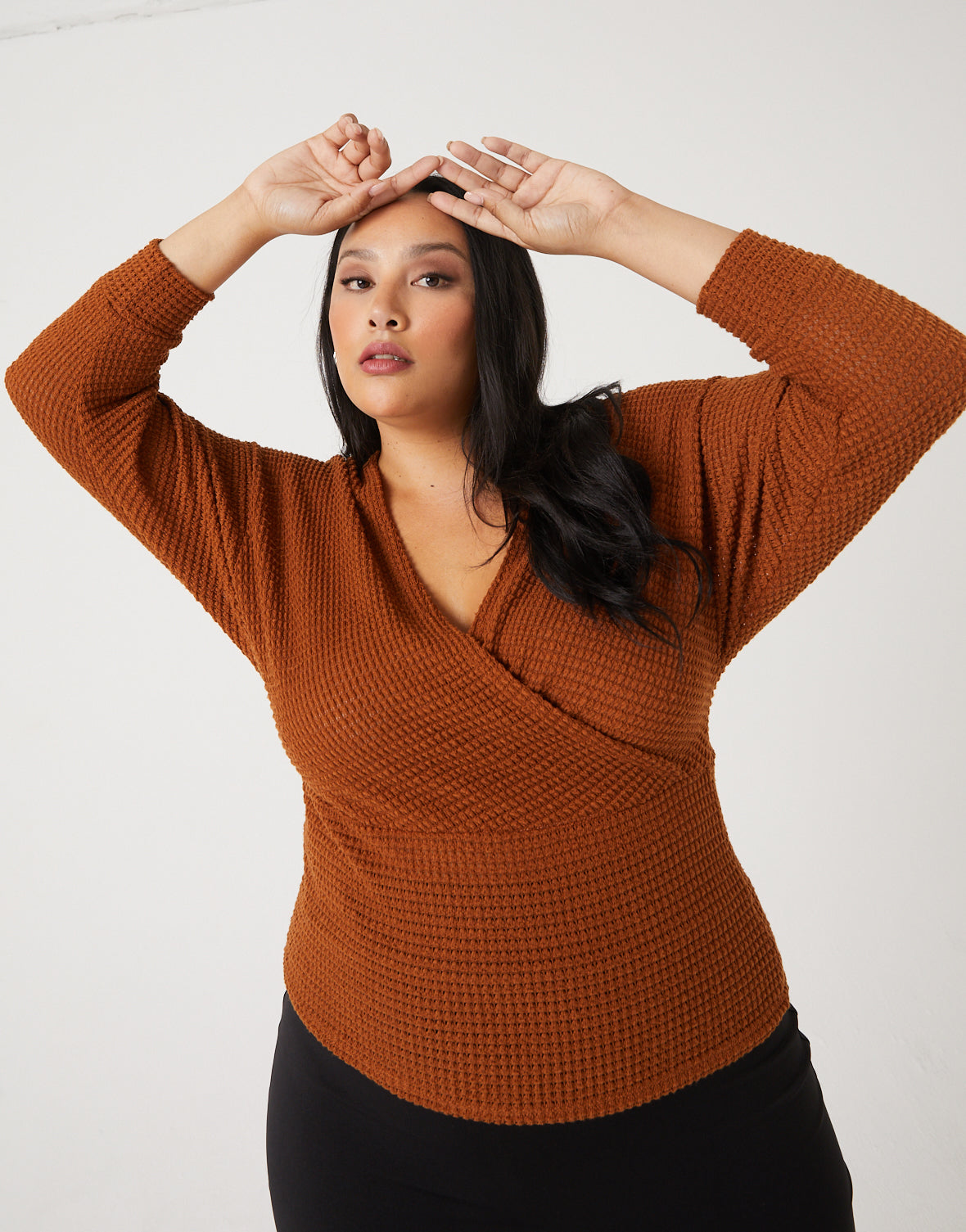 Plus Size Surplice Knit Top 2020AVE