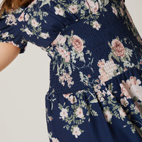 Curve Floral Baby Doll Dress Plus Size Dresses -2020AVE