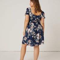 Curve Floral Baby Doll Dress Plus Size Dresses -2020AVE
