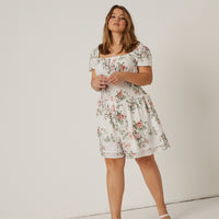 Curve Floral Baby Doll Dress Plus Size Dresses -2020AVE