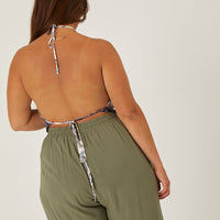 Curve Floral Backless Bandana Top Plus Size Tops -2020AVE