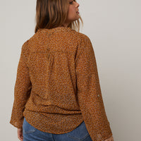 Curve Floral Chiffon Blouse Plus Size Tops -2020AVE