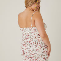 Curve Floral Cut Out Mini Dress Plus Size Dresses -2020AVE