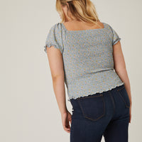 Curve Floral Cut Out Top Plus Size Tops -2020AVE