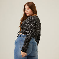 Curve Floral Double Ruching Top Plus Size Tops -2020AVE