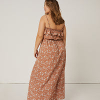 Curve Floral Maxi Ruffle Dress Plus Size Dresses -2020AVE