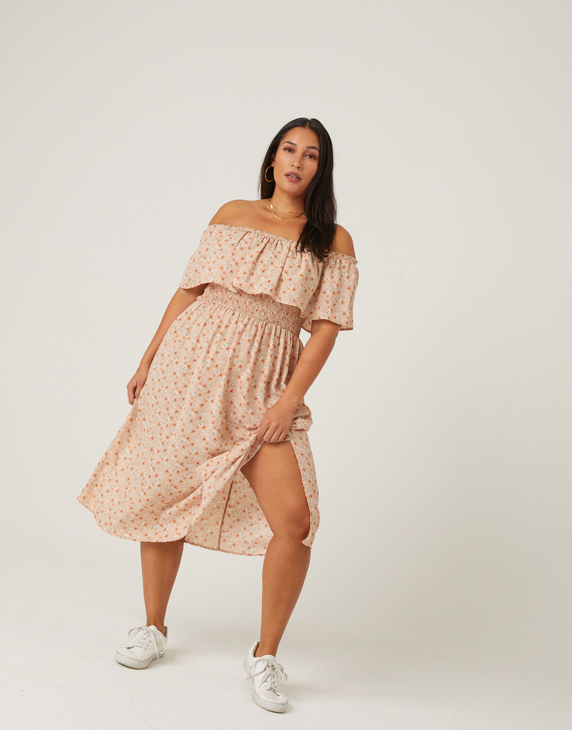 Plus Size Floral Midi Dress – 2020AVE