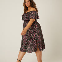 Curve Floral Midi Dress Plus Size Dresses -2020AVE