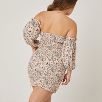 Curve Floral Off The Shoulder Dress Plus Size Dresses -2020AVE