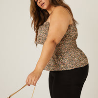 Curve Floral Smocked Tank Plus Size Tops -2020AVE