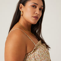 Curve Floral Smocked Tank Plus Size Tops -2020AVE