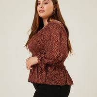 Curve Floral Smocked Top Plus Size Tops -2020AVE