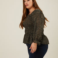 Curve Floral Smocked Top Plus Size Tops -2020AVE