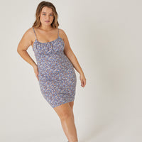 Curve Floral Soft Mini Sundress Plus Size Dresses -2020AVE