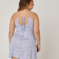 Curve Floral Stretch Mini Dress Plus Size Dresses -2020AVE