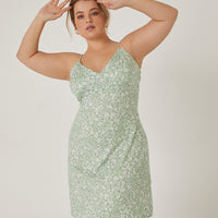 Curve Floral Stretch Mini Dress Plus Size Dresses -2020AVE