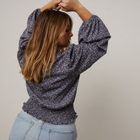 Curve Floral Surplice Top Plus Size Tops -2020AVE