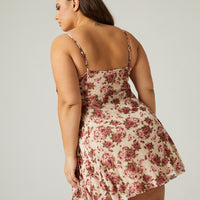 Curve Floral Sweetheart Dress Plus Size Dresses -2020AVE