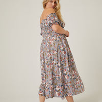 Curve Flowy Floral Midi Dress Plus Size Dresses -2020AVE
