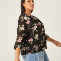 Curve Flowy Floral Top Plus Size Tops -2020AVE