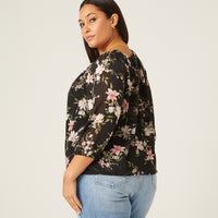 Curve Flowy Floral Top Plus Size Tops -2020AVE