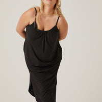Curve Flowy Knit Tank Dress Plus Size Dresses -2020AVE