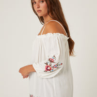 Curve Friday Afternoon Embroidered Blouse Plus Size Tops White 1XL -2020AVE