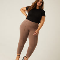 Curve Front Seam Stretch Pants Bottoms -2020AVE