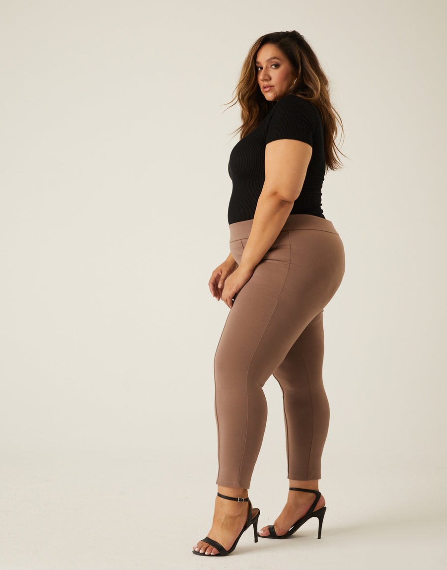 Curve Front Seam Stretch Pants Bottoms -2020AVE