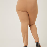 Curve Front Seam Stretch Pants Plus Size Bottoms -2020AVE