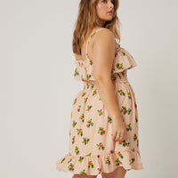 Curve Fruit Pattern Sundress Plus Size Dresses -2020AVE
